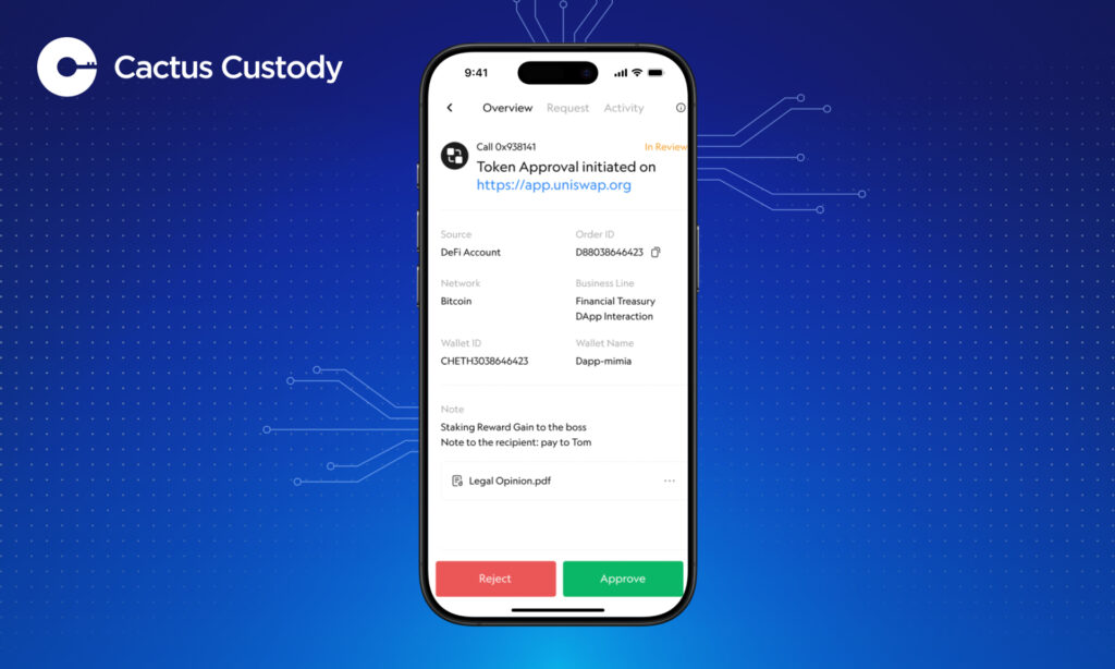 Cactus Custody Introduces Mobile Approval Tool for Secure, On-the-Go Access